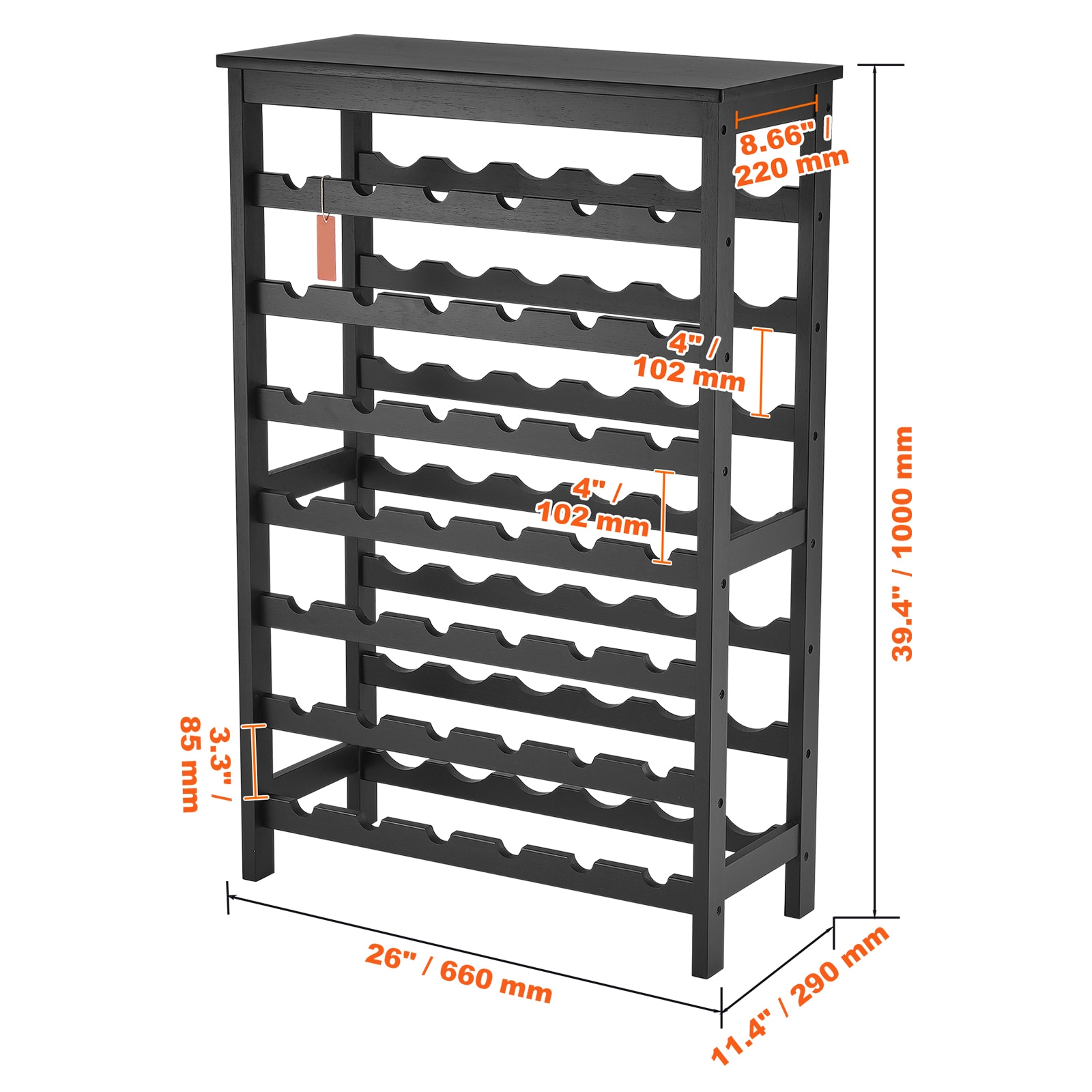 42 Bottle 7-Tier Modular Wine Rack Bamboo Wood Display Shelf With TableTop_voghion.com
